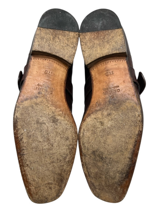 Gucci Shoe Size 11 Dark Brown Leather Solid Strap Boot Men's Shoes Dark Brown / 11