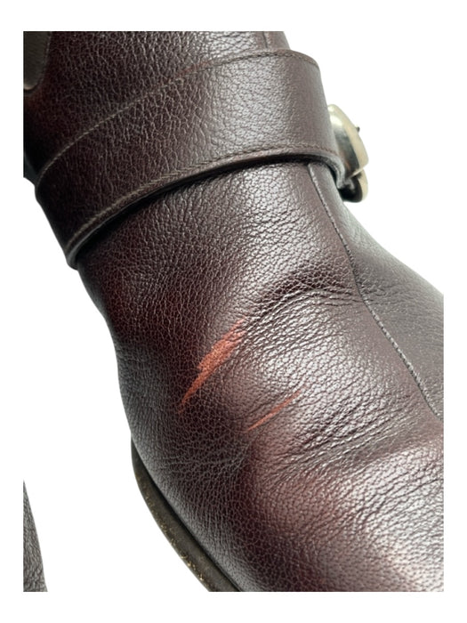 Gucci Shoe Size 11 Dark Brown Leather Solid Strap Boot Men's Shoes Dark Brown / 11