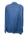 La Chemise Size L Blue Cotton Solid Button Up front pocket Long Sleeve Shirt Blue / L
