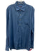 La Chemise Size L Blue Cotton Solid Button Up front pocket Long Sleeve Shirt Blue / L