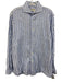 H Stockton Size Est M Blue & White Cotton Striped Button Up Long Sleeve Shirt Blue & White / Est M