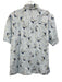 Max & Chester Size L Blue & White Cotton Fish Button Up Men's Short Sleeve Blue & White / L