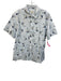Max & Chester Size L Blue & White Cotton Fish Button Up Men's Short Sleeve Blue & White / L