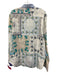 Paul Smith Size Est L White & Blue Cotton Floral Button Up Long Sleeve Shirt White & Blue / Est L