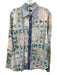 Paul Smith Size Est L White & Blue Cotton Floral Button Up Long Sleeve Shirt White & Blue / Est L