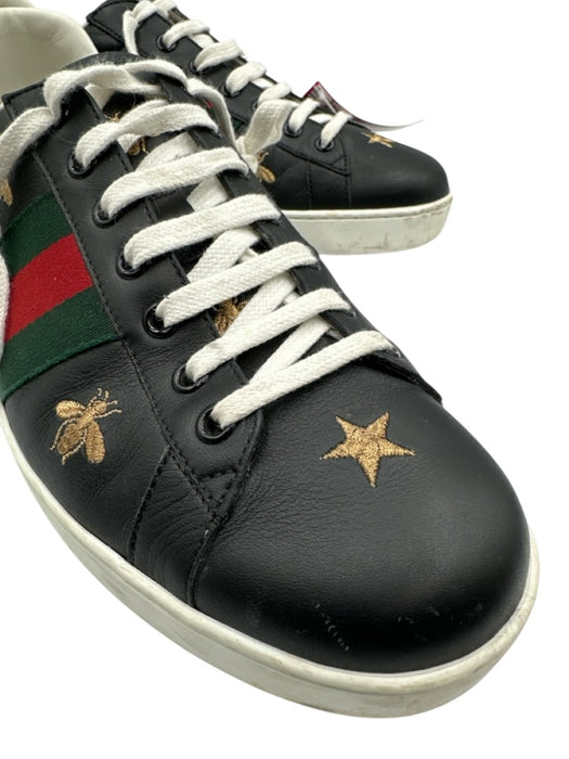 Gucci Shoe Size 10 Black Leather Bees Sneaker Men's Shoes Black / 10