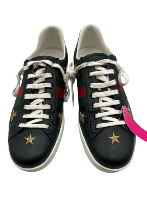 Gucci Shoe Size 10 Black Leather Bees Sneaker Men's Shoes Black / 10
