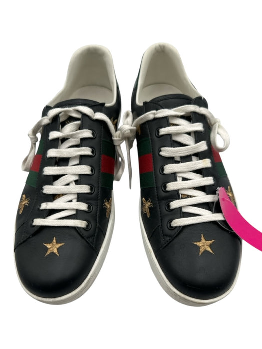 Gucci Shoe Size 10 Black Leather Bees Sneaker Men's Shoes Black / 10