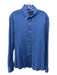 Massimo Dutti Size L Blue Cotton Blend Solid Button Down Men's Long Sleeve Shirt Blue / L
