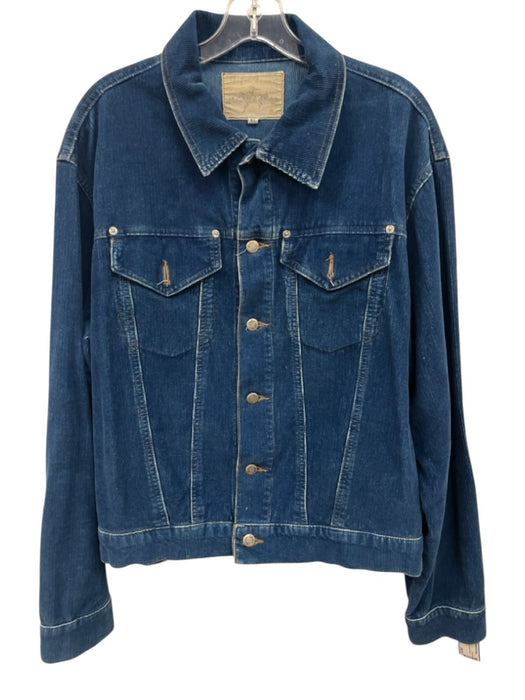 Jefri Jeans Size XL Blue Cotton Corduroy Button Down Men's Jacket Blue / XL
