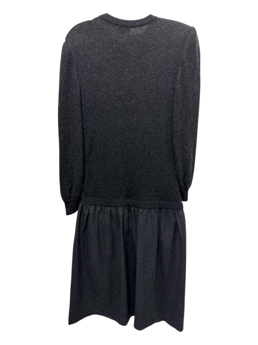 Valentino Size 10 Gray Wool & Cashmere Long Sleeve Fabric Block Crew Neck Dress Gray / 10