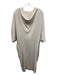 Krizia Beige Cream Silk Batwing Sleeves Ribbed Cowl neck Maxi Dress Beige Cream