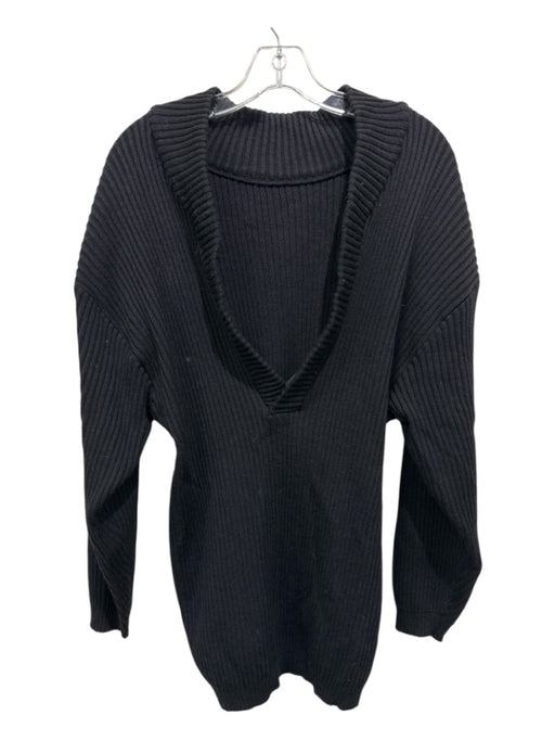 Gianfranco Ferre Size 40 Black Wool Long Sleeve Solid Open Back Knit Sweater Black / 40