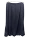 Valentino Size 10 Navy Blue Wool High Rise Pleated Button Detail Midi Skirt Navy Blue / 10