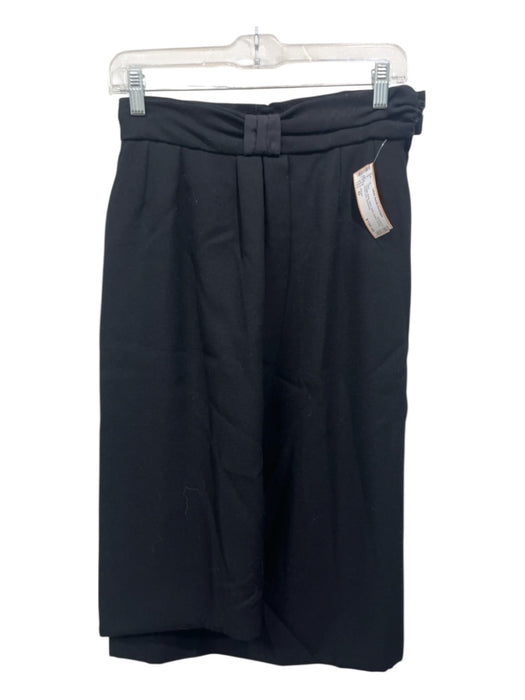 Giorgio Armani Size 42 Black Wool Solid Button Detail Below knee Skirt Black / 42