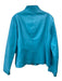 Vera Pelle Size XL Teal Blue Leather Zip Up Long Sleeve Shine Jacket Teal Blue / XL