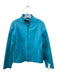 Vera Pelle Size XL Teal Blue Leather Zip Up Long Sleeve Shine Jacket Teal Blue / XL