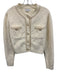 Urban Revivo Size M Cream White Polyamide Blend Textured Knit Cardigan Jacket Cream White / M
