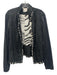 Alberto Makali Size 12 Black & White Cotton & Linen Crystal Detail Jacket Black & White / 12