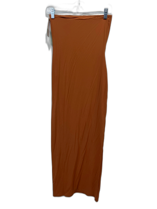 SKIMS Size M Rust Brown Polymide Strapless Fitted Maxi Dress Rust Brown / M
