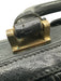 Fendi Black & Gold Leather Gold hardware Basket Weave Top Handle Logo Bag Black & Gold / Medium