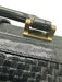 Fendi Black & Gold Leather Gold hardware Basket Weave Top Handle Logo Bag Black & Gold / Medium