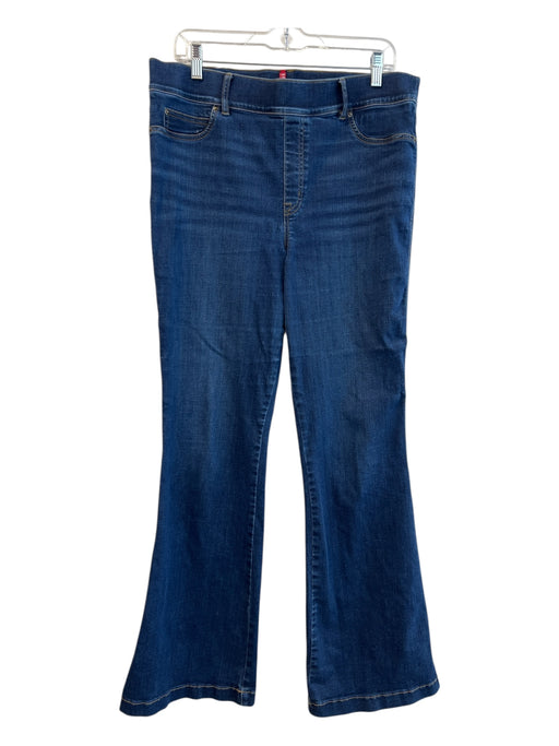 Spanx Size XL dark blue Cotton Blend High Rise Flat Front Back Pocket Jeans dark blue / XL