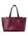 Tory Burch Maroon Leather Gold hardware Zip Close Top Handle Tote Bag Maroon / M