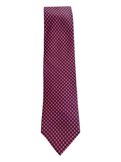 Salvatore Ferragamo Red, Blue, Yellow Silk All Over Print Men's Ties Red, Blue, Yellow