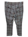 Theory Size 4 White, Black & Brown Wool Blend Plaid zip & hook closure Pants White, Black & Brown / 4