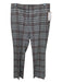 Theory Size 4 White, Black & Brown Wool Blend Plaid zip & hook closure Pants White, Black & Brown / 4