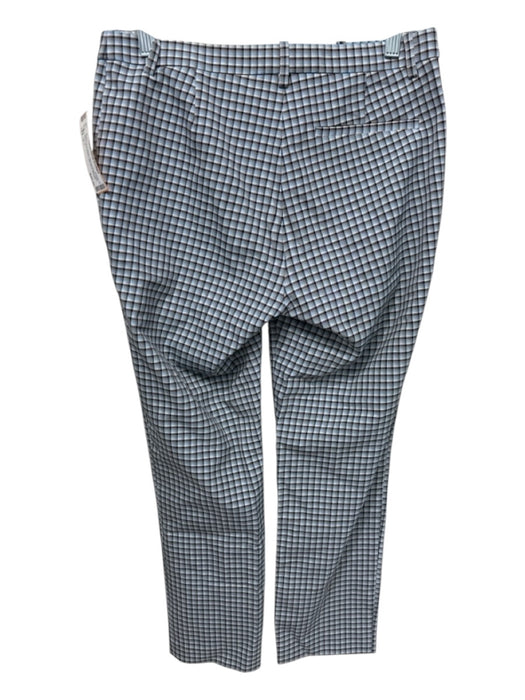 Theory Size 2 Blue, Tan & Black Viscose Blend Plaid zip & hook closure Pants Blue, Tan & Black / 2