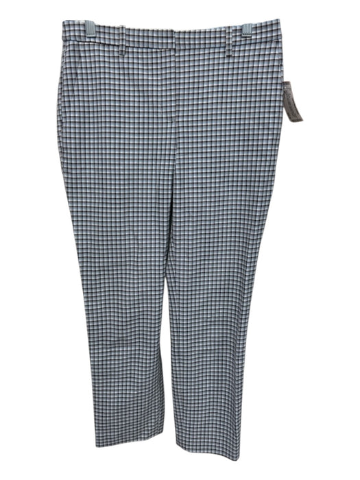 Theory Size 2 Blue, Tan & Black Viscose Blend Plaid zip & hook closure Pants Blue, Tan & Black / 2
