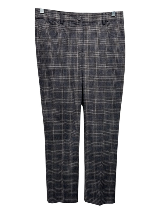 Theory Size 4 Brown, Gray & Black Wool Blend Plaid Double Breast Pant Set Brown, Gray & Black / 4