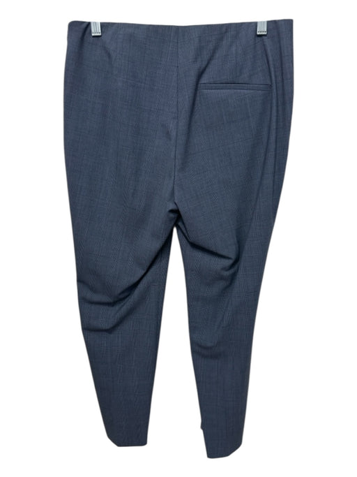 Theory Size 4 Blue & Brown Wool Blend Plaid Side Zip Mid Rise Tapered Pants Blue & Brown / 4