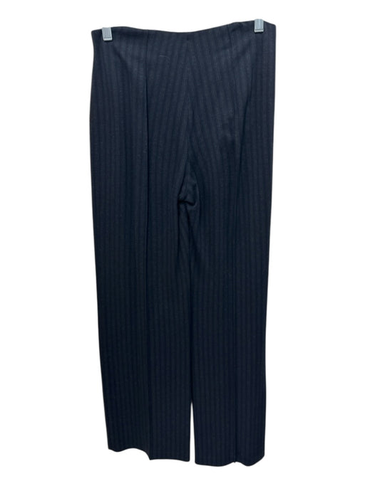 Theory Size 2 Navy & Brown Viscose Blend Pinstripe Elastic Waist Wide Leg Pants Navy & Brown / 2