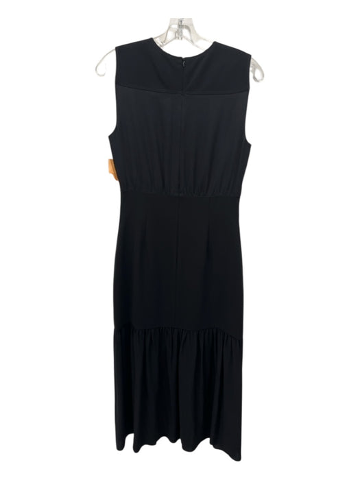 Theory Size 4 Black Silk Sleeveless Paneled Darted Maxi Dress Black / 4