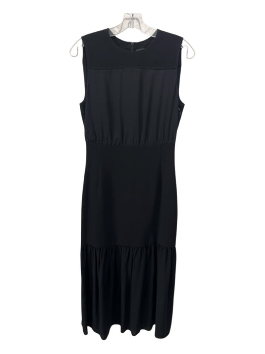 Theory Size 4 Black Silk Sleeveless Paneled Darted Maxi Dress Black / 4