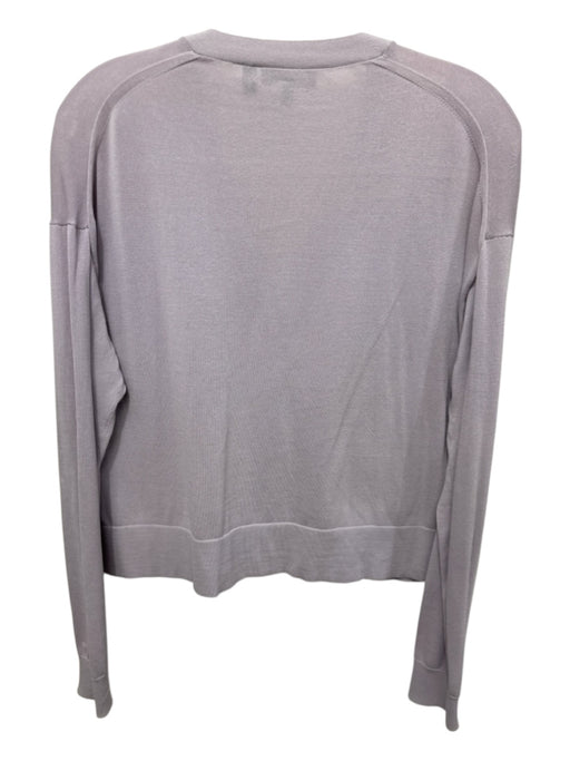 Theory Size Small Lavendar Cotton Rib Knit Sheer Buttons Thin Cardigan Lavendar / Small