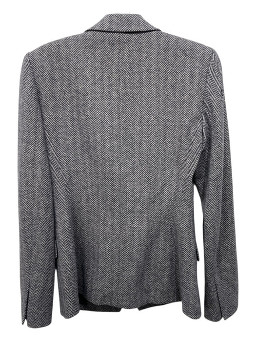 Theory Size 4 Tan, Black & White Wool Blend Boucle Double Breast Lapel Jacket Tan, Black & White / 4