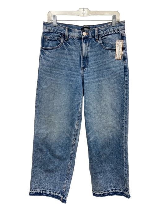 Theory Size 27 Light Med Wash Cotton Denim Zip & Button Whiskering Jeans Light Med Wash / 27
