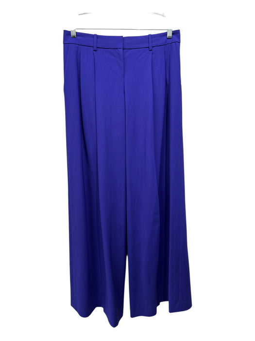 Theory Size 4 Purple Wool Blend Single Breasted Flap Pocket Pleat Pant Set Purple / 4