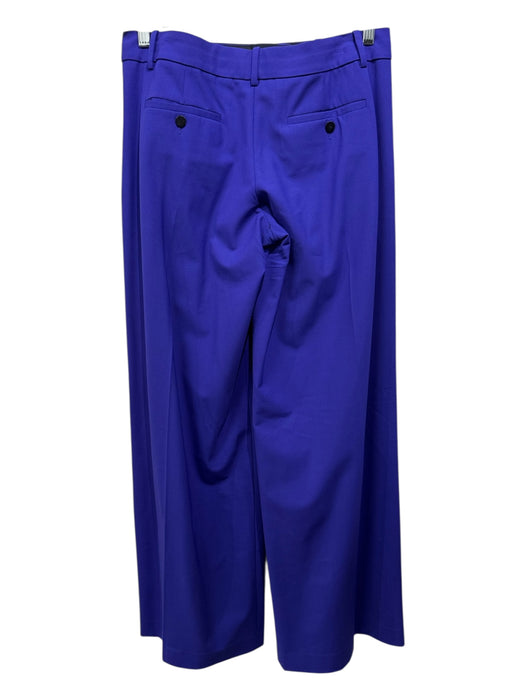 Theory Size 4 Purple Wool Blend Single Breasted Flap Pocket Pleat Pant Set Purple / 4