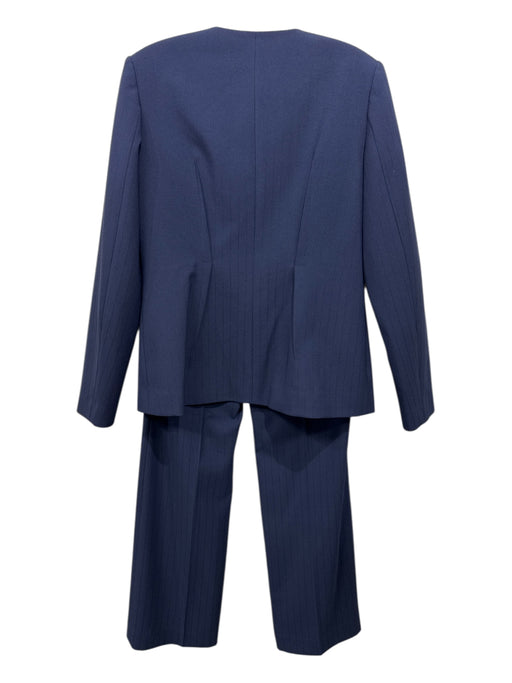Elie Tahari Size 6 Navy Polyester Single Breasted Gold Button Detail Pant Set Navy / 6