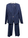 Elie Tahari Size 6 Navy Polyester Single Breasted Gold Button Detail Pant Set Navy / 6