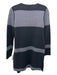 Per Se Size S Black & Gray Merino Wool Rib Knit Striped Fringe Detail Cardigan Black & Gray / S