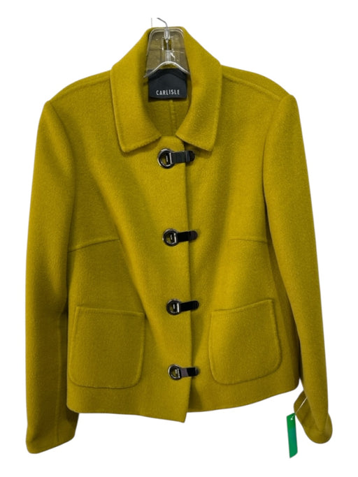 Carlisle Size 4 Split Pea Green Wool & Angora Toggle Clasp Patch Pocket Jacket Split Pea Green / 4