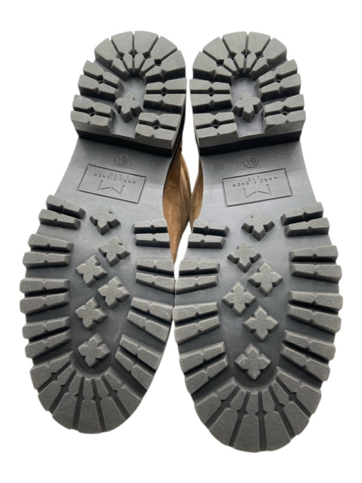 Marc Fisher Shoe Size 6.5 Tan Suede Round Toe lace up silver hardware Booties Tan / 6.5