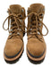 Marc Fisher Shoe Size 6.5 Tan Suede Round Toe lace up silver hardware Booties Tan / 6.5