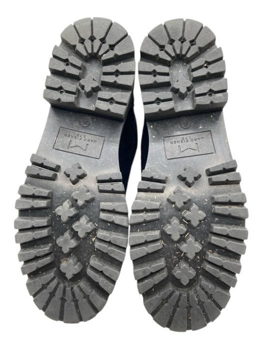 Marc Fisher Shoe Size 6 Black Suede Round Toe lace up silver hardware Booties Black / 6